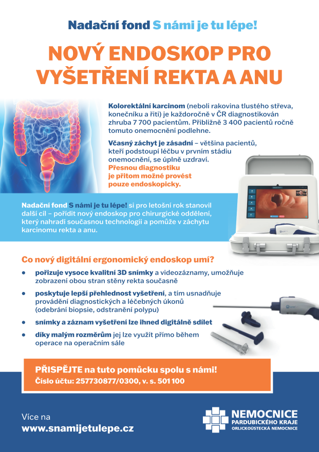 Nový endoskop pro vyšetření rekta a anu